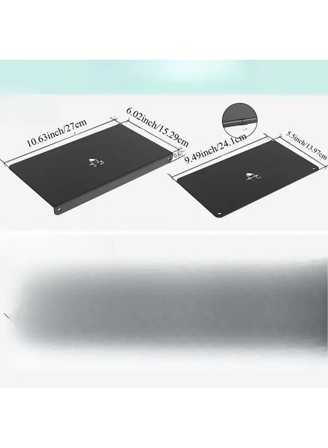 Black Monitor Stand With Glass Protection Plate Anti Scratch Shatterproof Stable Support - Image 5